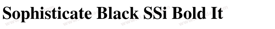 Sophisticate Black SSi Bold Italic字体转换
